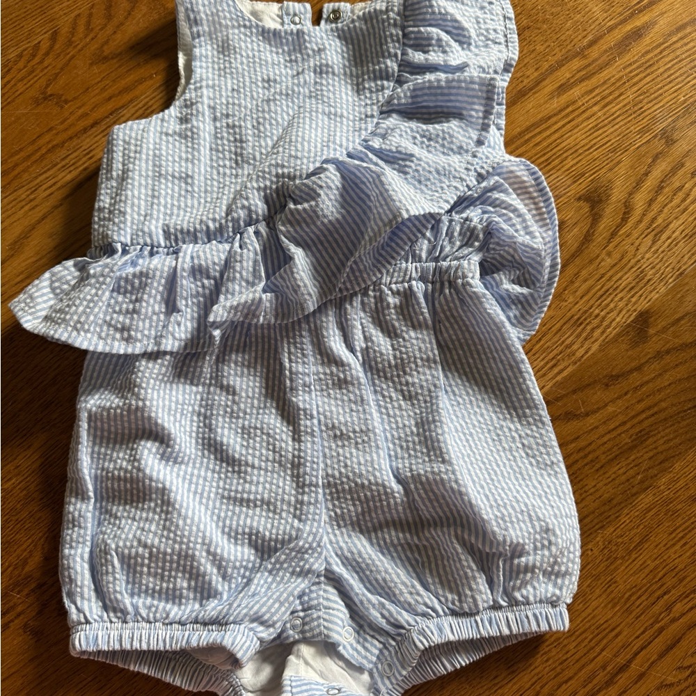 Blue Striped Kids Romper